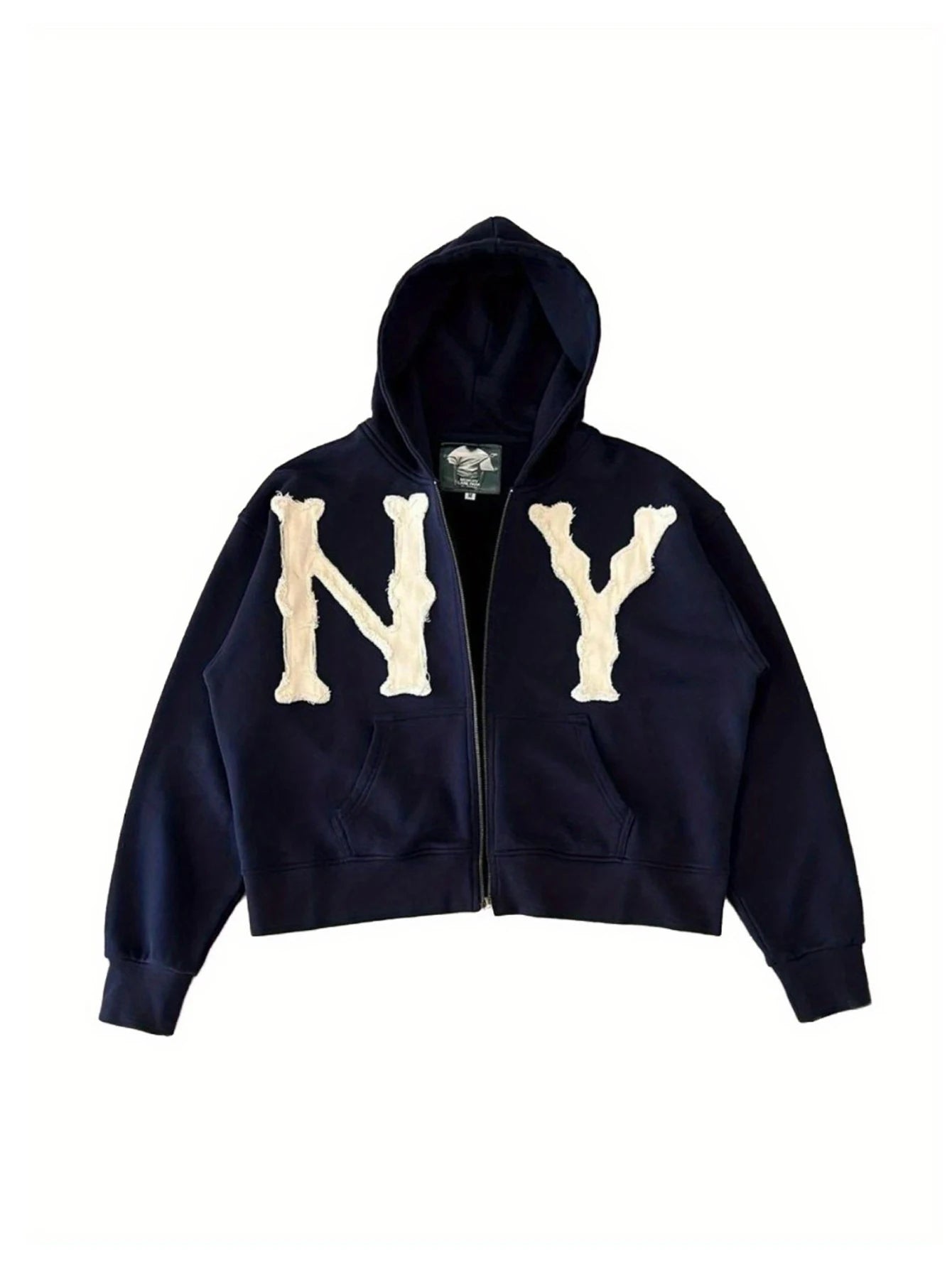Gothic Embroidered Zip Hoodie